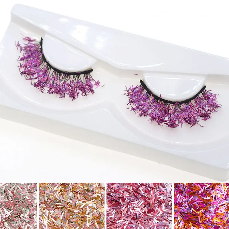 White Eyelashes Cosplay Makeup Natural Long Cross Strip False Eye Lashes