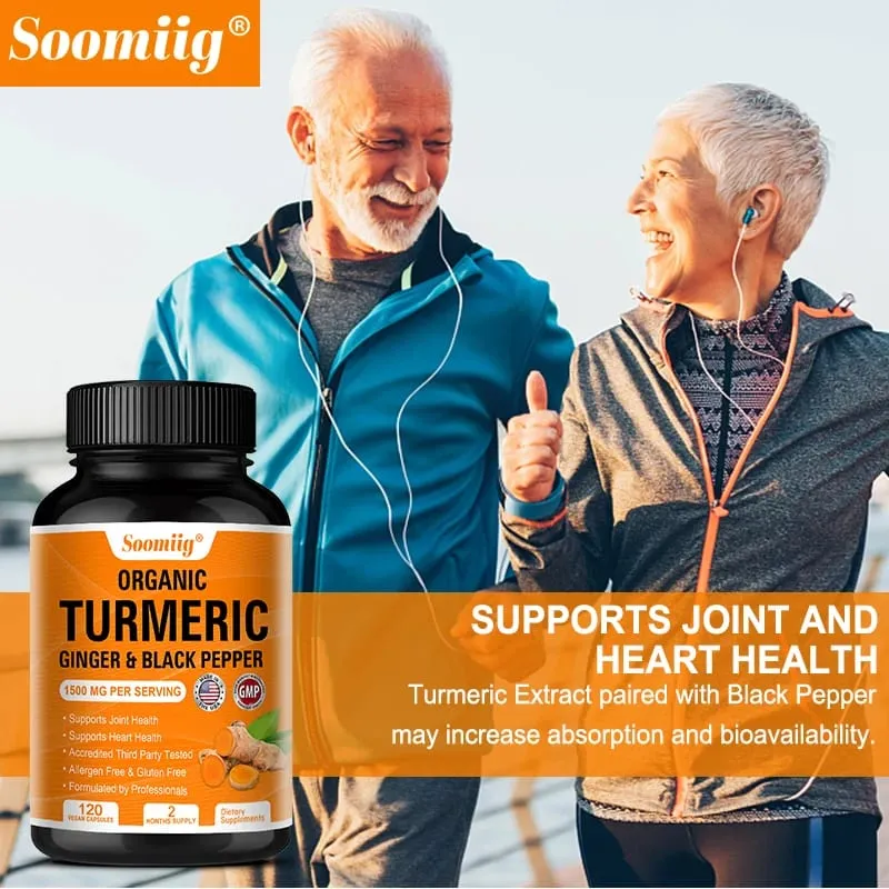 Turmeric Curcumin Capsules - with Black Pepper 95% Curcumin Complex - for Joint Digestive & Immune Support Supplement