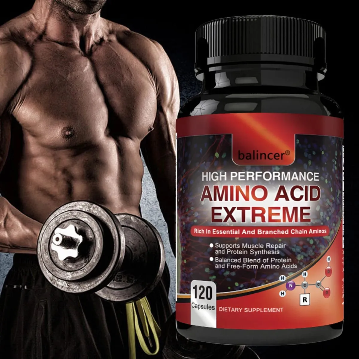 Aminoácidos de alto desempenho - ricos em aminoácidos e BCAAs - suplemento de treino de crescimento e reparação de reposição muscular