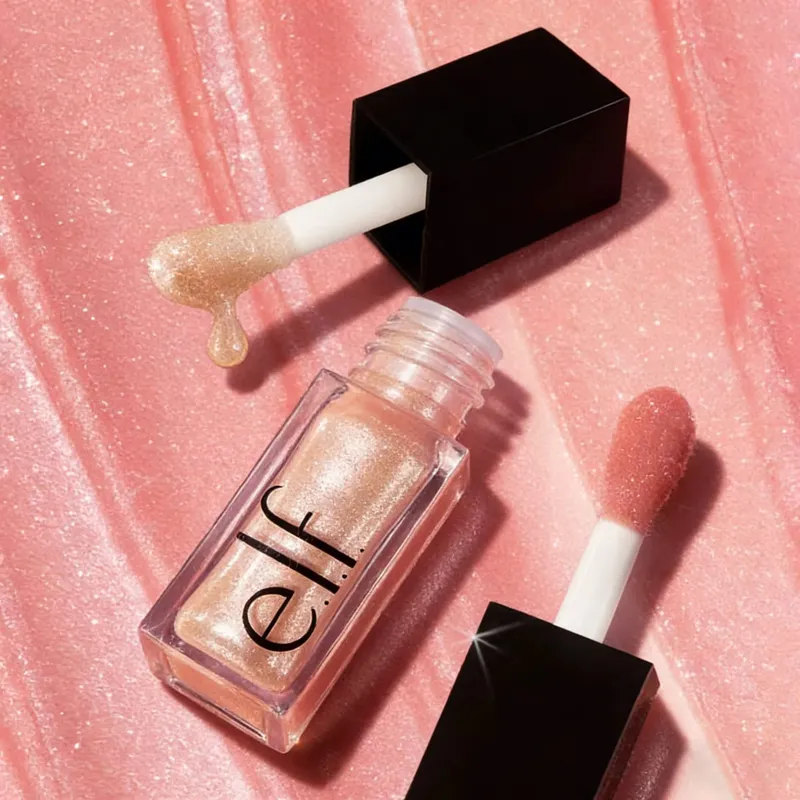 ELF Fashion Makeup Cosmetics Liquid Foundation Concealer and Brightening Lip Gloss with Flashing Lights Lip Oil Glossy Finish