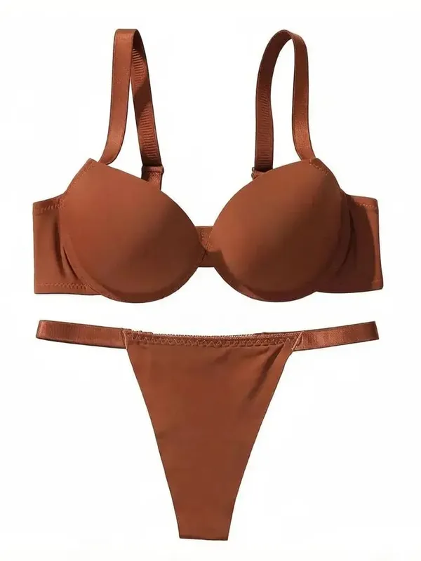 Conjunto de 2 peças com estampa de leopardo sexy com levantamento reunido e conjunto de sutiã de suporte de aço espessado para roupas íntimas femininas B2051