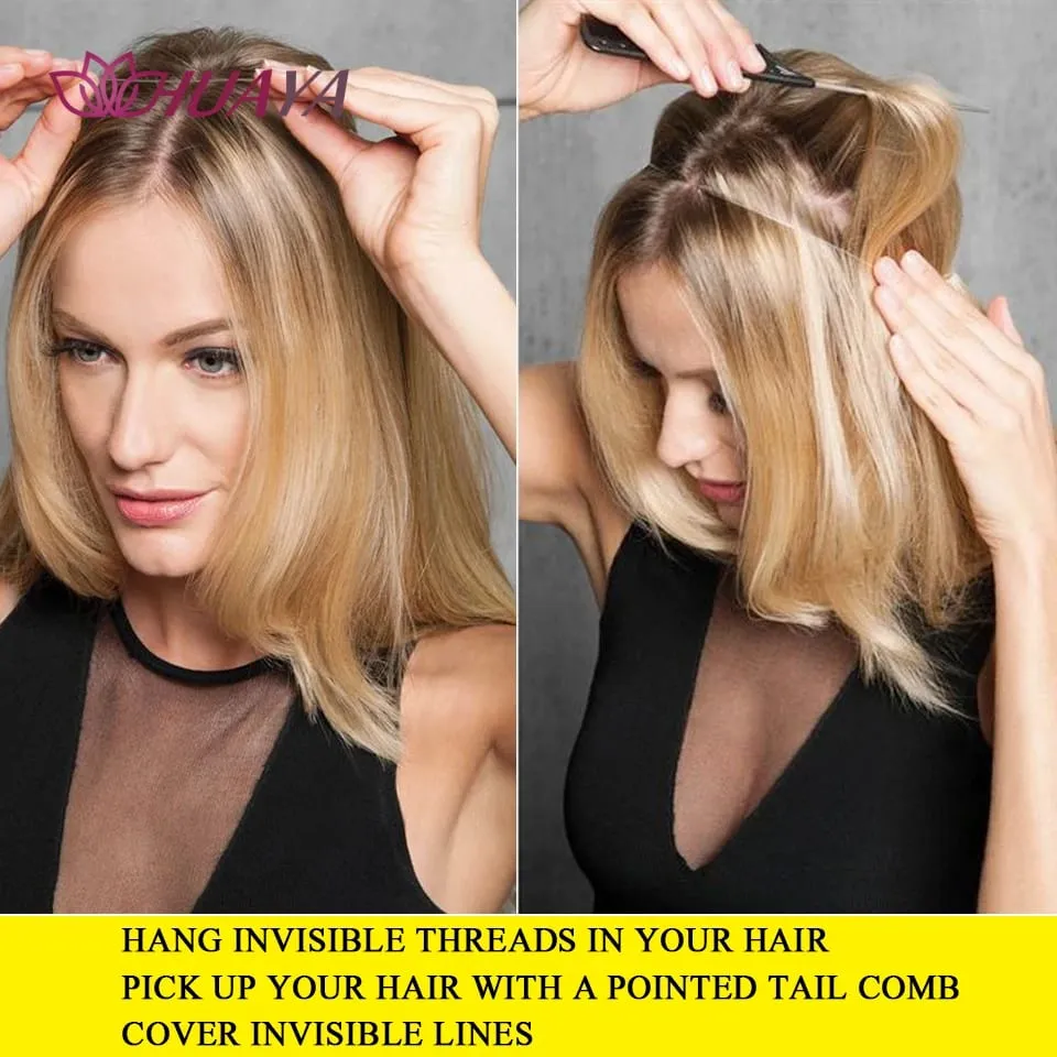 Synthetic Long Straight Invisible Wire No Clips In Hair Extensions Fake Hair Pieces Secret Fish Line Hairpieces For Women