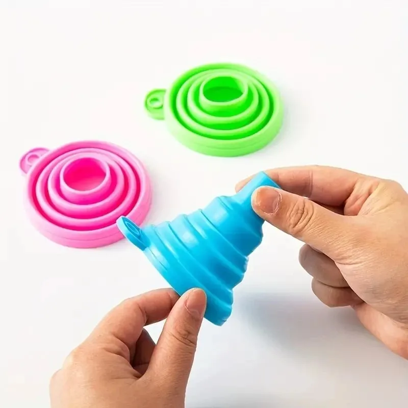 Funil dobrável de silicone multifuncional portátil mini cozinha retrátil vazamento óleo doméstico dispensador líquido utensílios cozinha
