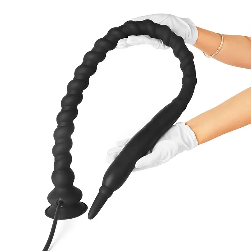 Inflatable Whip Butt Plug Prostate Massager Long Anal Plug Deep Penetration Anal Vaginal Expansion Pump Sex Toys For Men Women