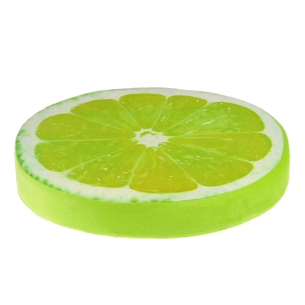 Creative Round Fruit Pillow Fruit Slice Print Plush Fabric Seat Cushion Simulation Stuffed Inner Plush Pillow Sofa Decor