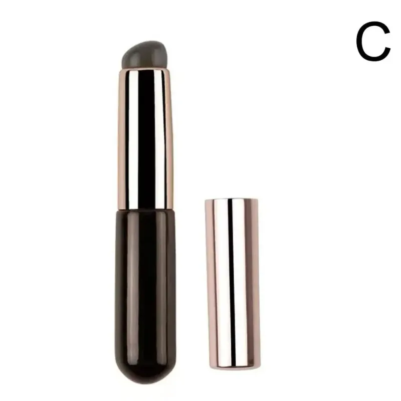 1Pc Pincéis de lábios de silicone com tampa Pincel corretivo como pontas dos dedos Q Pincéis de maquiagem de batom macio Cabeça redonda sem rosa quebrado