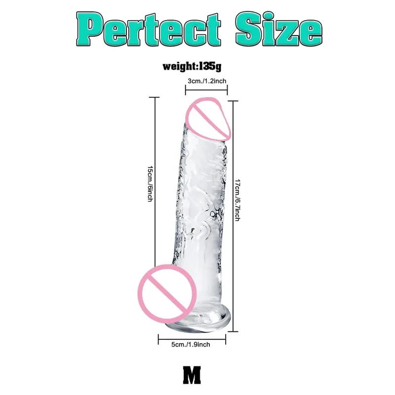 Tamanhos diferentes transparente macio geléia vibrador realista falso pau pênis com ventosa g ponto vagina massagem brinquedo sexual para mulher