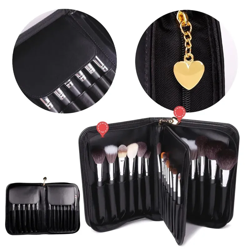 Docolor Professional Makeup Brushes Set 29pcs Natural Hair Foundation Powder Contour Eyeshadow Concealer with PU Leather DA2901