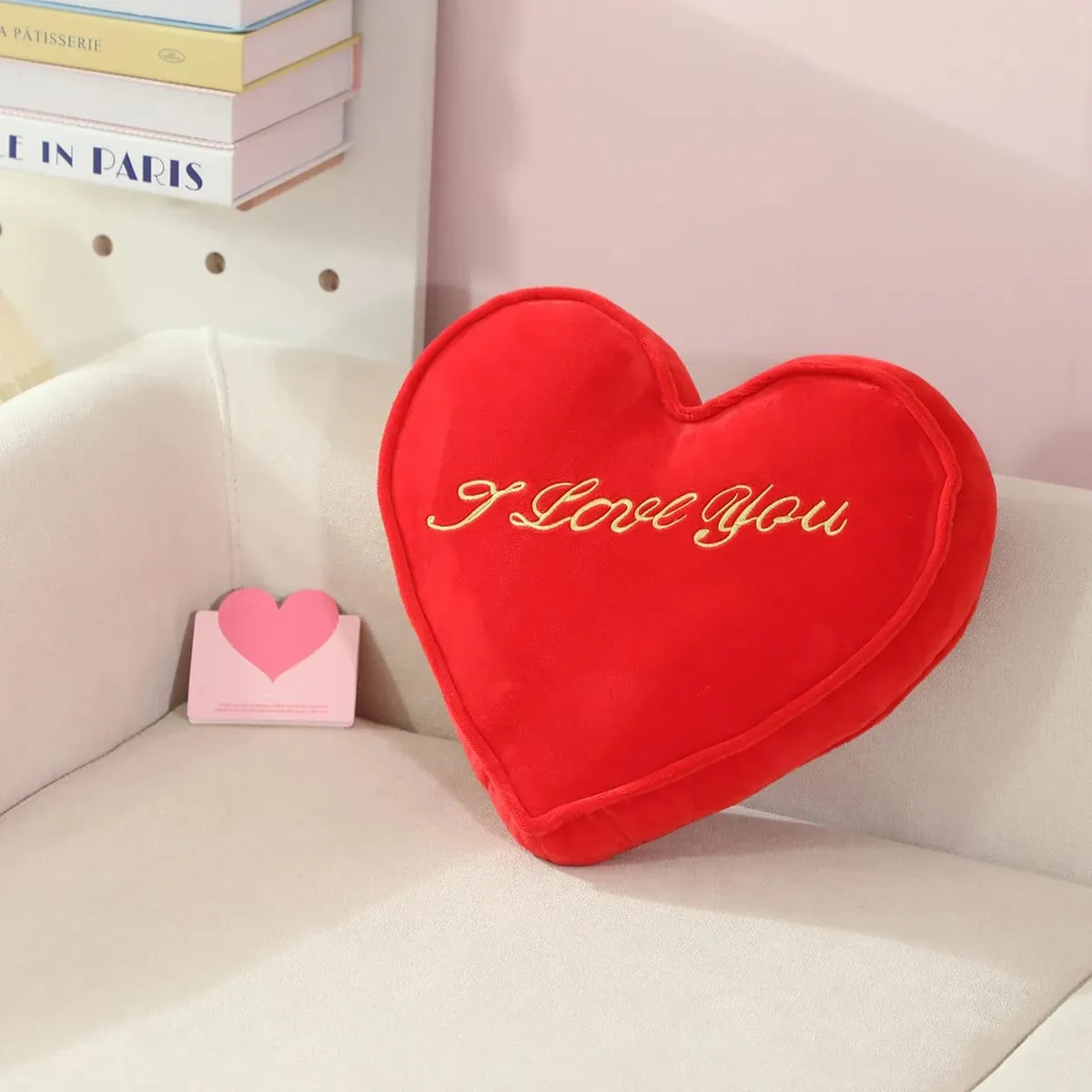 35x30cm Red Heart Plush Pillow Stuffed I LOVE U Back Support Seat Cushion Soft Valentine's Day Party Decoration Girlfriend Gift
