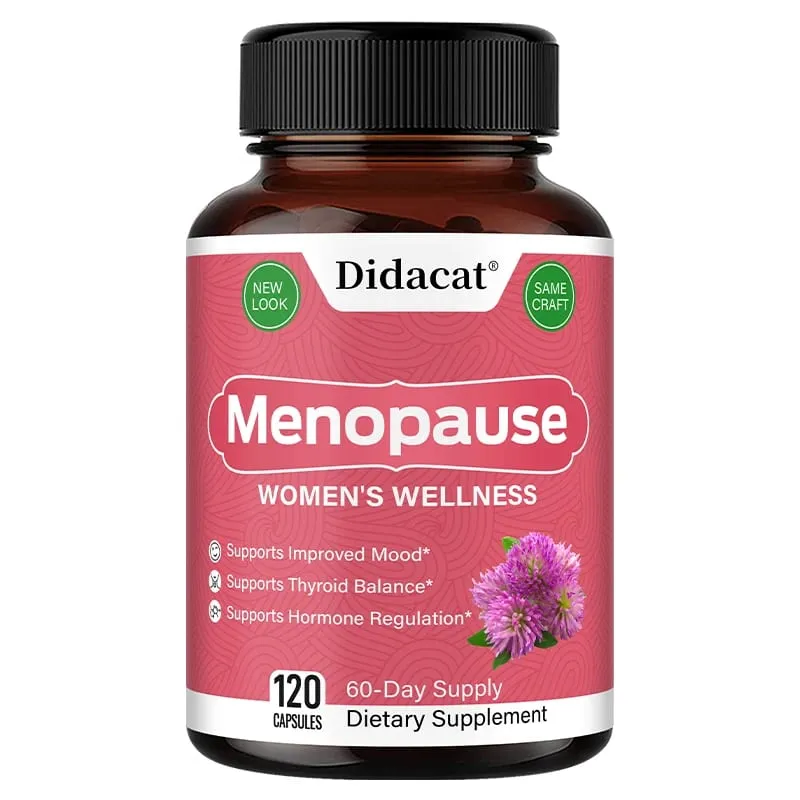 Cápsulas de alívio da menopausa - Melhoram o metabolismo, apoiam o controle de peso, ondas de calor, suores noturnos, suplementos de humor para mulheres