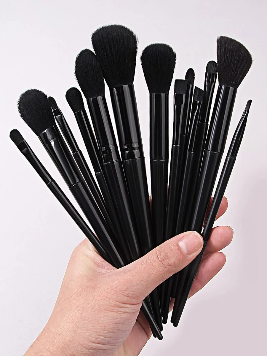 14 PCS Conjunto de pincéis de maquiagem de baixo preço com bolsa de pincéis de maquiagem Pincéis cosméticos com bolsa de pincéis de maquiagem da moda
