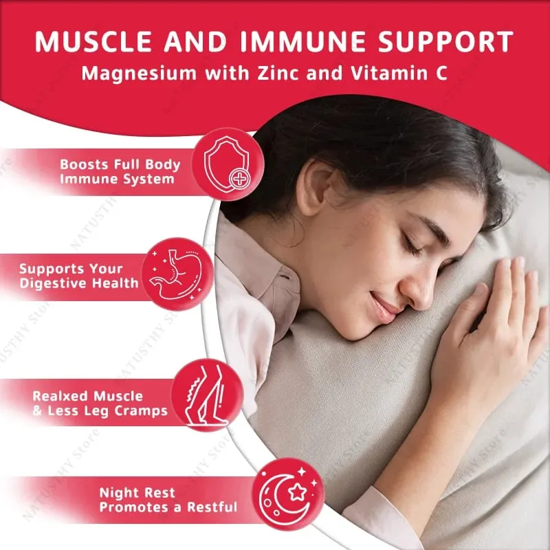 Magnesium Glycinate Capsules with Zinc Potassium for Muscle Heart Bone Immune System Health — image 4