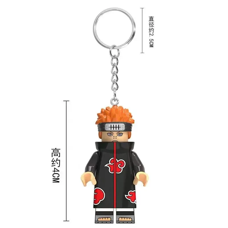 6style Beautiful Handmade 3D Cartoon Naruto anime peripherals keychain cute mini movable Figures Heads Assembly keychain gift