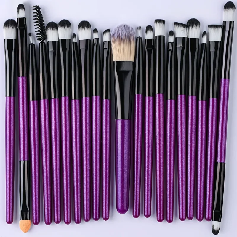 Conjunto de pincéis de maquiagem, 20 peças, sombra, corretivo, base, corretivo, pincel de mistura, macio, fofo, ferramenta de beleza feminina, kit de pincéis de maquiagem