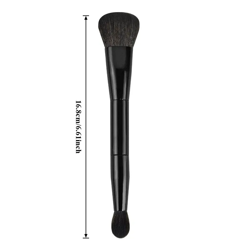 Pincel de maquiagem de cabeça dupla 2 em 1, pincel para blush, corretivo, iluminador, pó, mistura, contorno, ferramentas de maquiagem de beleza — image 10