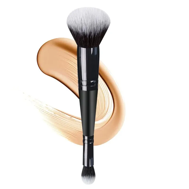 Pincéis de maquiagem profissional de cabeça dupla 2 em 1, pincel de base, corretivo, iluminador, pó, blush, ferramentas de maquiagem de beleza