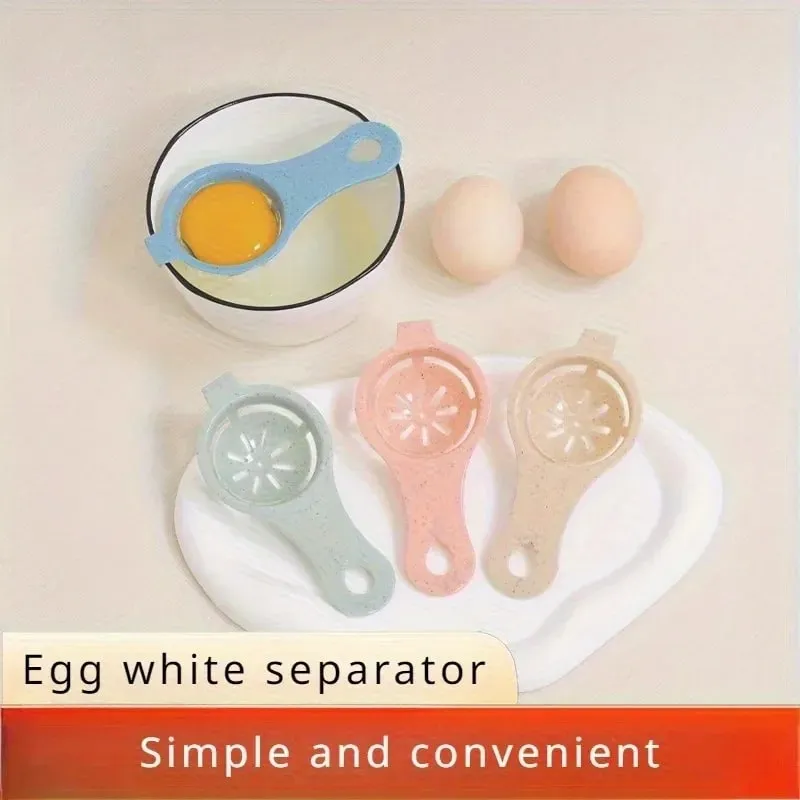 1pc separador de ovo de palha de trigo sustentável-fácil gema & filtro branco para assar gadget de cozinha