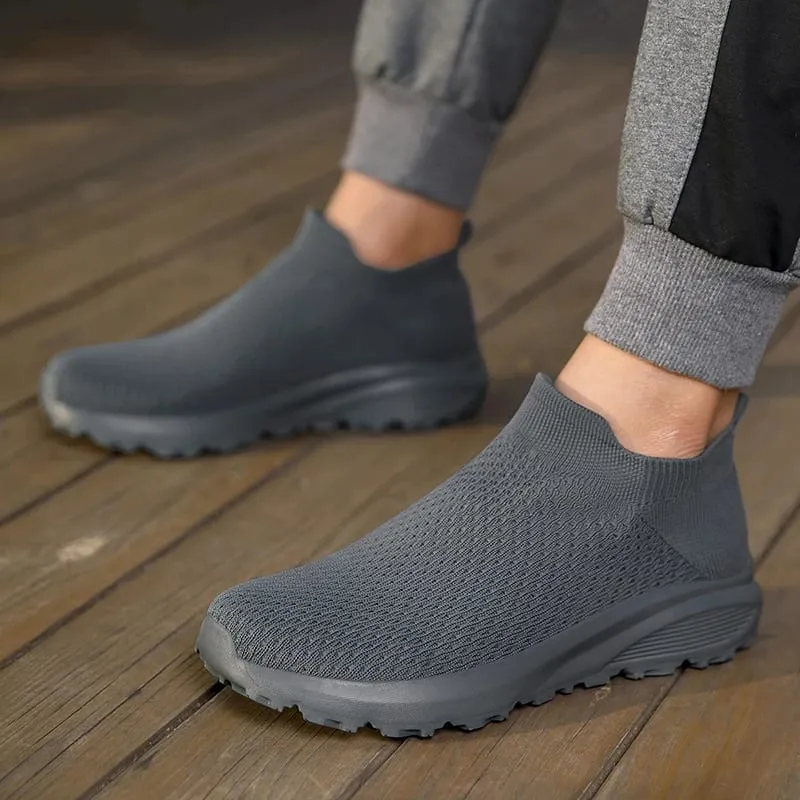 Tênis de alta qualidade masculino confortável respirável leve macio dedo do pé largo antiderrapante meias planas sapatos esportivos casuais ao ar livre — image 6