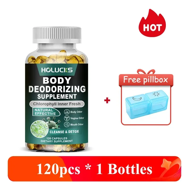 Cápsulas de clorofila natural suplementam desintoxicação interna e desodorante corporal para promover o bem-estar digestivo e da pele
