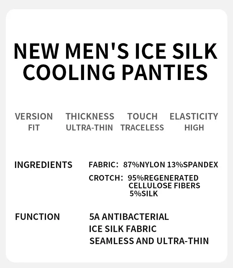 MiiOW 3Pcs Ice Silk Men Underwear Boxers Breathable Ultra-thin Mens Underpants Antibacterial Men's Panties Seamless Mens Boxers