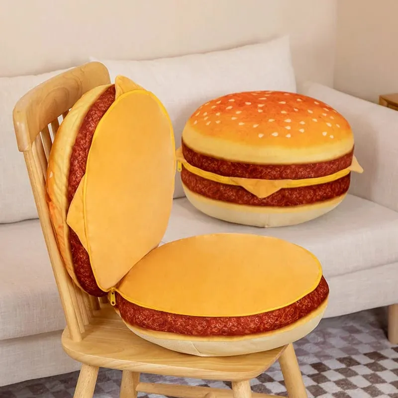 Novo criativo hambúrguer brinquedo de pelúcia macio acolchoado almofada bonito hambúrguer travesseiro sofá cadeira almofada meninos meninas crianças presente aniversário