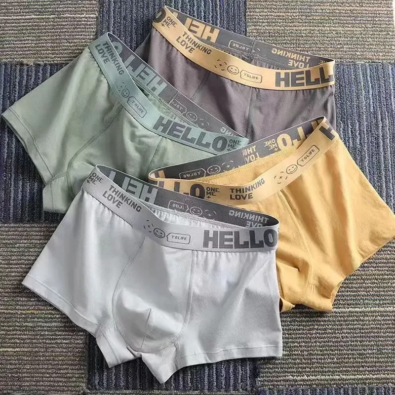 4Pcs/lot Men's Underwear Sexy Boxer Shorts Cotton Panties Man Solid Underpants Male Soft U Convex Lingerie Plus Size L-6XL — image 27