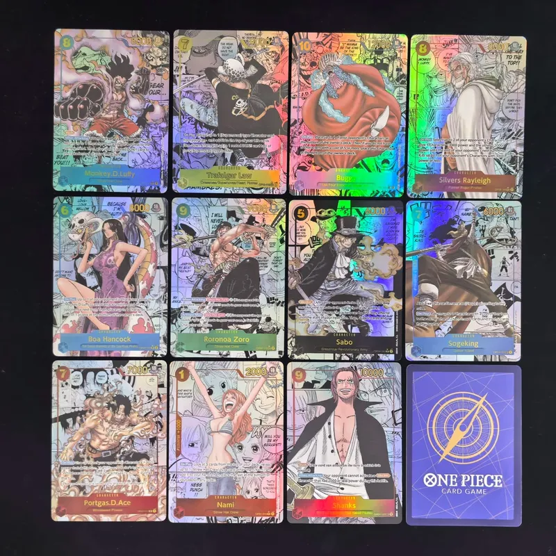 22 Pçs/set OP01-OP11 OPCG ONE PIECE Collection Card Roronoa Zoro Monkey D. Luffy Sabo Nami GOLD.ROGER DIY Versão em Inglês Presente