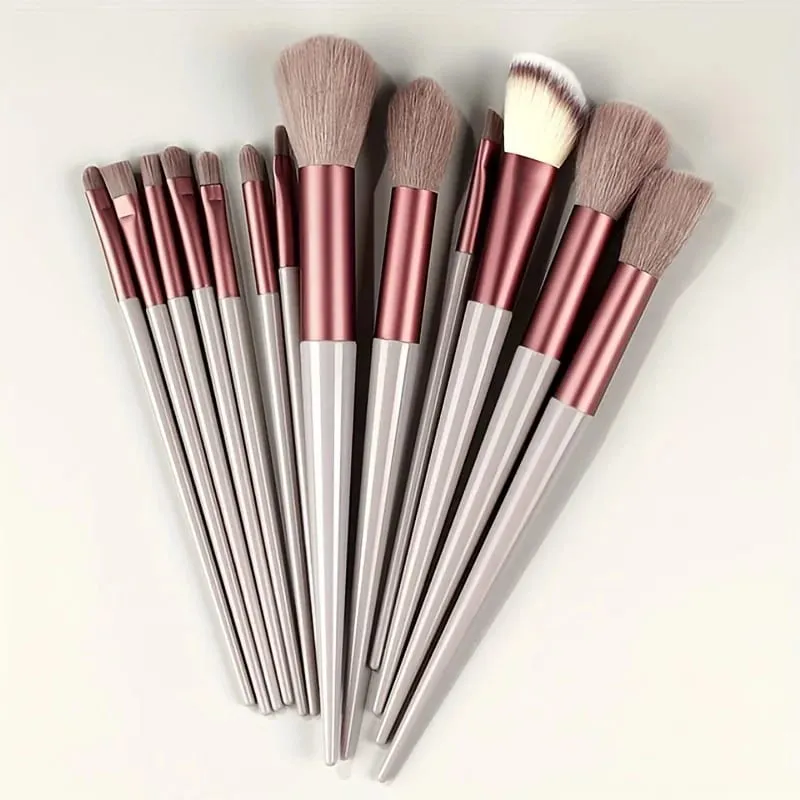 Conjunto de pincéis de maquiagem 13 peças, pincel sintético premium, base, pó, corretivo, sombra, blush, cosméticos, viagem
