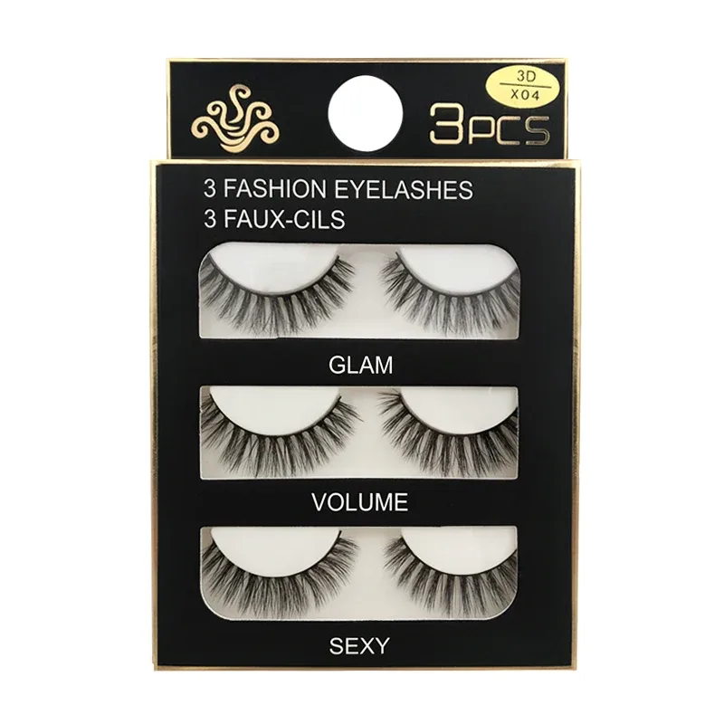Falso cils 3 pares cílios postiços naturais longos 3d vison cílios macios macios finos feitos à mão cílios falsos ferramentas de maquiagem dos olhos
