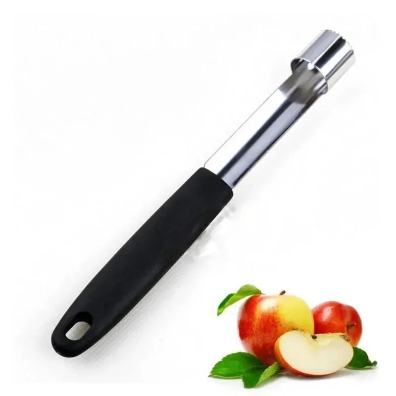 Extrator de núcleo de frutas em aço inoxidável, aparelho de cozinha, maçã, pêra, extrator de núcleo de frutas, cozinha doméstica, alça de plástico, 1 peça