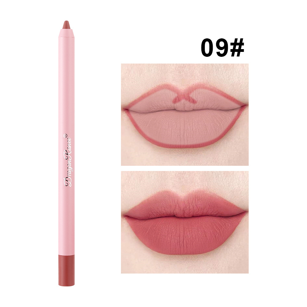 Delineador labial fosco à prova d'água em pasta de feijão Caneta de batom preenchedora de lábios Delineador labial não desbotante Delineador labial fosco de longa duração à prova d'água e à prova de suor Caneta de batom labial rechonchuda de um segundo