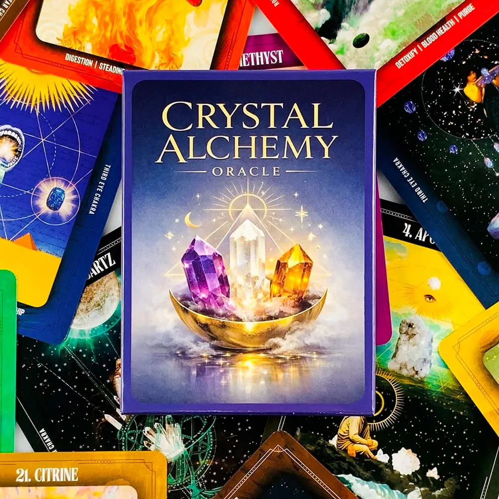 Novo cristal alquimia oracle cards 36 deck 10.2*7.4cm versão inglês destino adivinhação jogo de tabuleiro meditação & jogos de festa