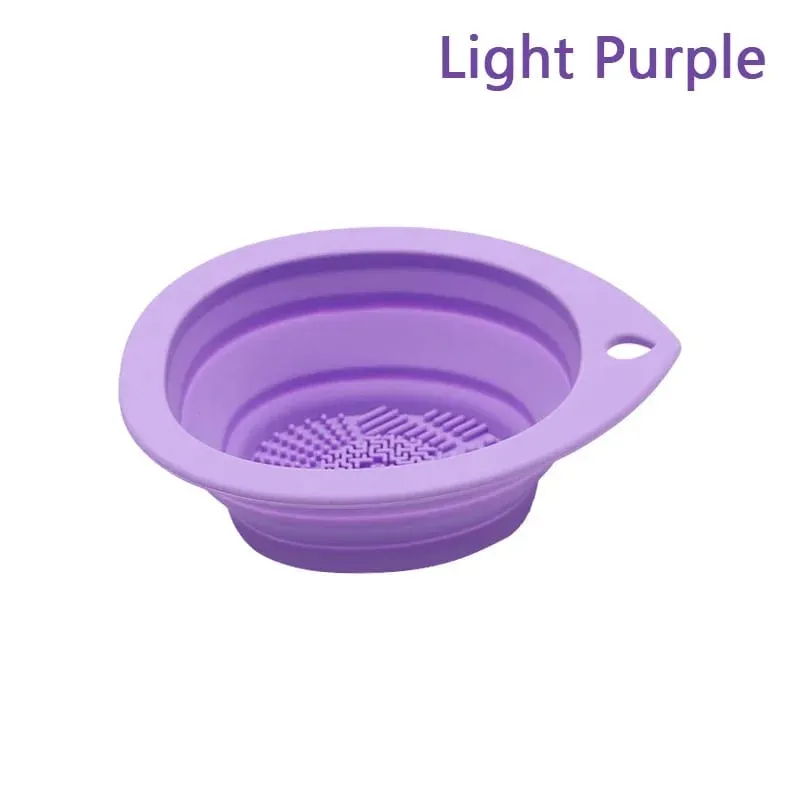 Escova de maquiagem de silicone limpador dobrável escova de cosméticos tigela de limpeza em pó puff beleza esponja tapete de lavagem escovas almofada de purificador