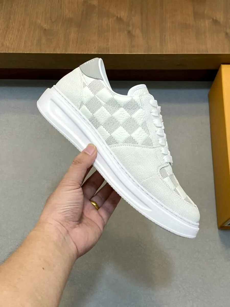 Tênis de skate de couro grão baixo cinza branco xadrez estampa retalhos antiderrapante sola de borracha mínimo versátil sapatos de caminhada diária