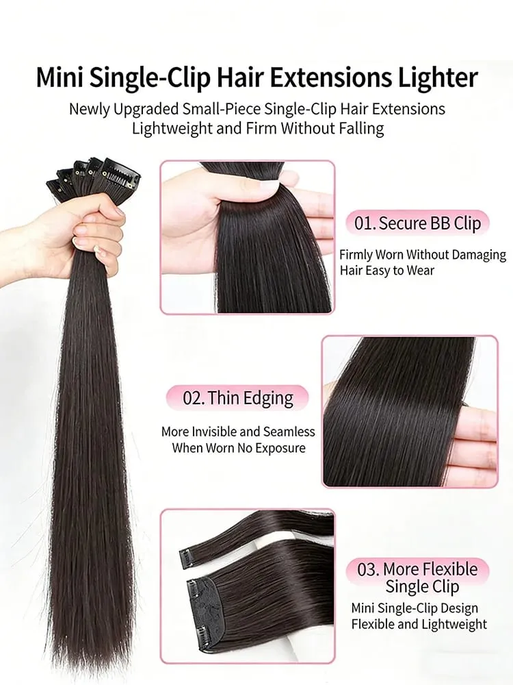 Grampo de 5 pces 60cm no cabelo humano das extensões do cabelo para adicionar volumesintético