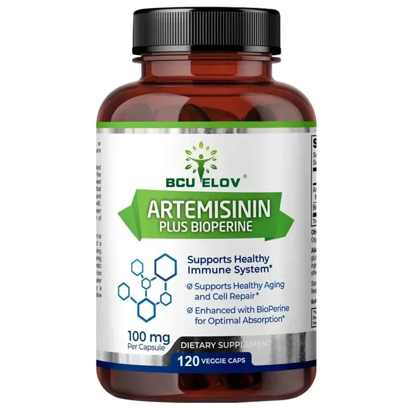 Artemisinina de alta absorção 100 mg maximiza a absorção de nutrientes, apoia o reparo celular e o aprimoramento imunológico 120 cápsulas