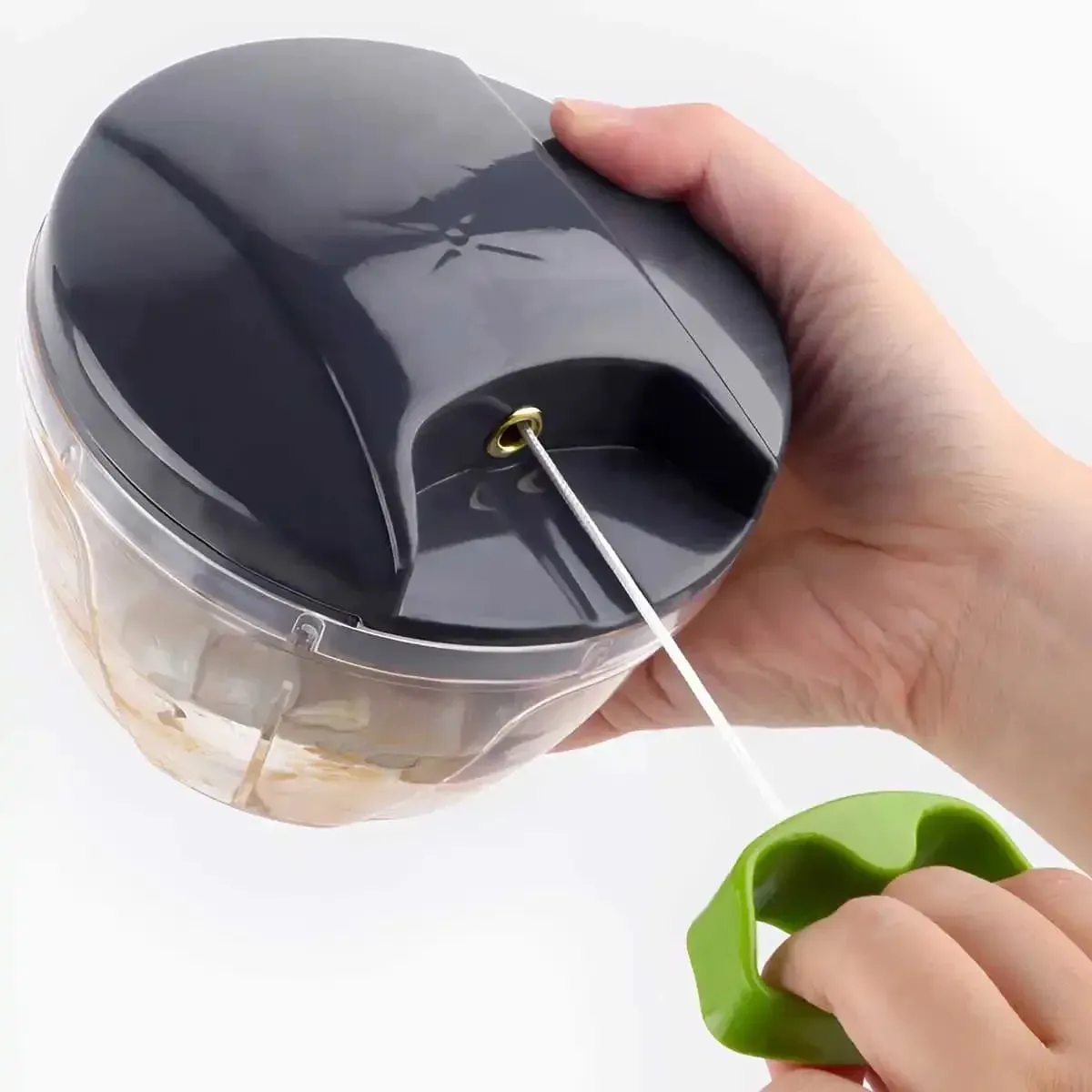 Cortador manual de alimentos 1000ml, corda de tração manual, cortador de vegetais, cebola, alho, frutas, ervas, nozes, cozinha, processador de alimentos