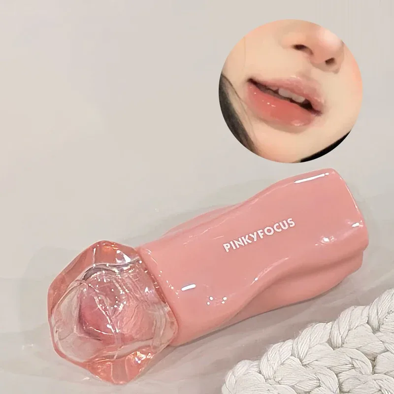 Pinkyfocus batom brilhante espelho brilho labial hidratante hidratante suculento nu lábio matiz longa duração diário natural maquiagem batom