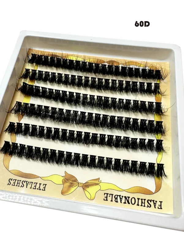 32Rows Fox Eye Manga Cluster Lashes Cat Eye Lashes Individual Lashes Natural Look DIY Eyelash Extension Volume Lash Clusters