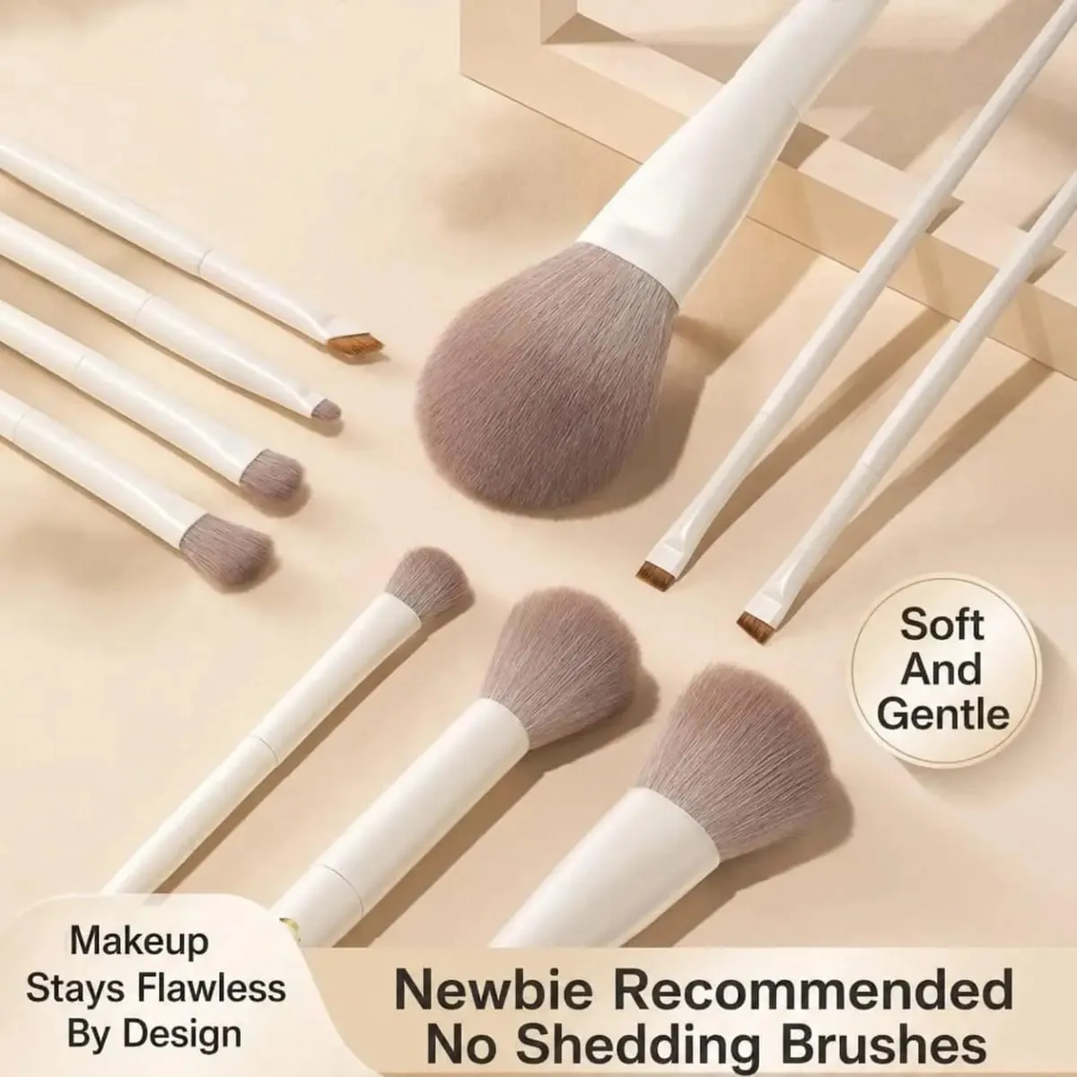 Conjunto de pincéis de maquiagem com 10 peças, cerdas de nylon de alta qualidade, inclui pincéis para olhos e pó, blush e base