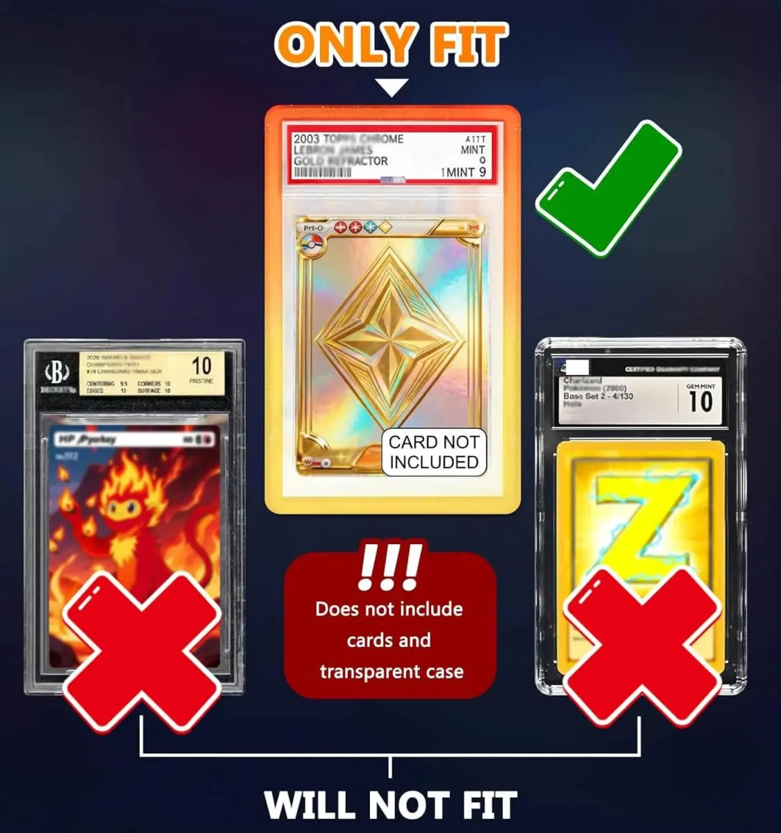 35PT Grade Card Slab Gradientowy silikonowy zderzak TPU Case Guard Protector do gier sportowych Pokemon Card Display Rękawy Skóra