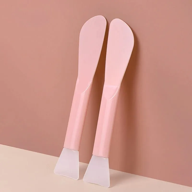 Dual-use DIY Mud Film Brushes Knife Type Flat Head Silicone Plastic Facial Mask Brushes Silicone Film Adjusting Rod Beauty Tools