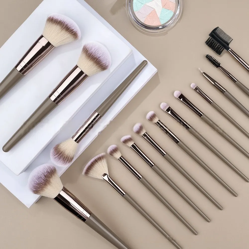 Conjunto de pincéis de maquiagem, 20 peças, fibra sintética macia, base, sombra, blush, pó, contorno, ferramenta de beleza