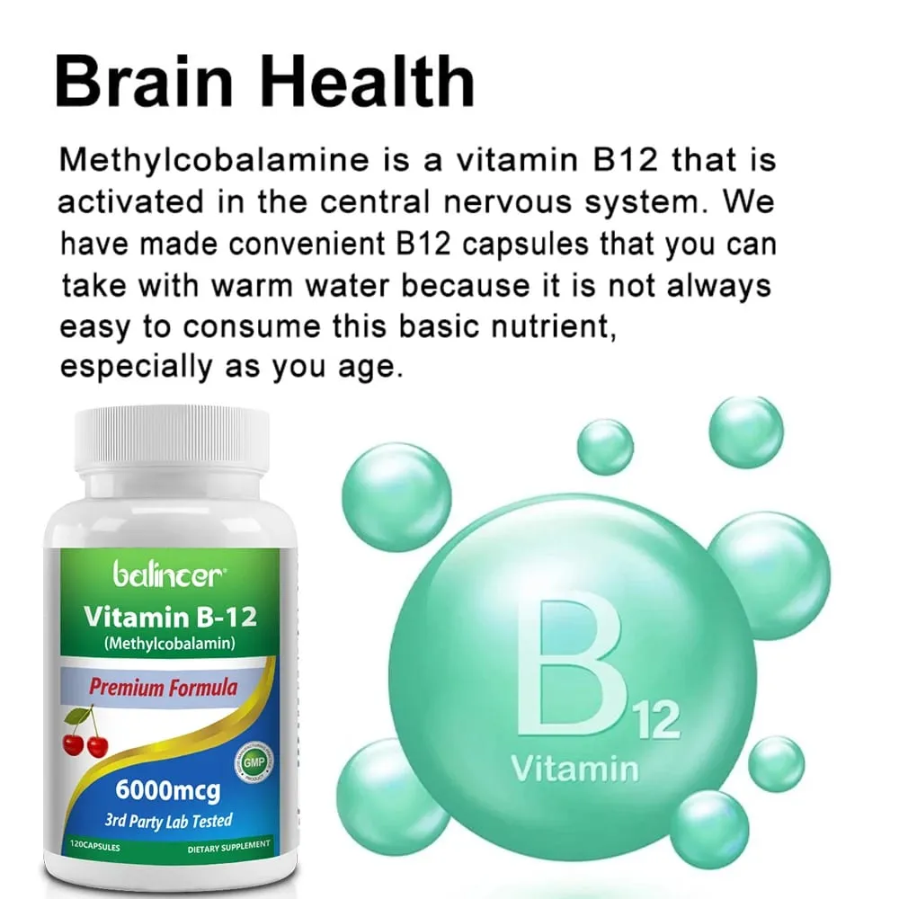 Vitamin B12 - Improve Mood Improve Brain Strengthen Nervous System Increase Energy Promote Metabolism Maintain Heart Health