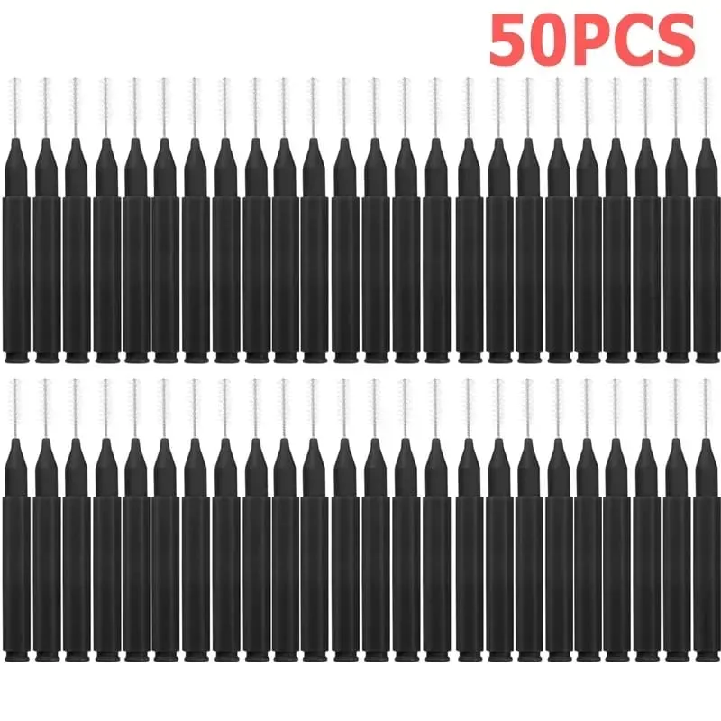 50 pçs mini escova de sobrancelha portátil sobrancelha perm escovas descartáveis ​​dobráveis ​​micro cílios sobrancelha levantamento escovas aplicadores ferramentas