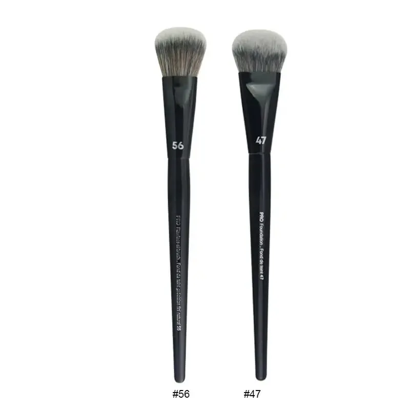 2 pçs/set Pro Preto Pincéis de Maquiagem Cabelo Sintético Pó Sombra Mancha Destaque Fundação Airbrush Difusor Make Up Brush
