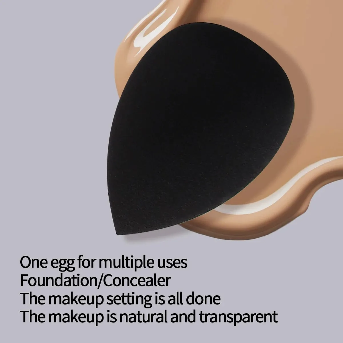 Esponja de maquiagem preta multiespecificações, conjunto de ovos de beleza, alta resiliência e sem pó, ferramentas de maquiagem facial