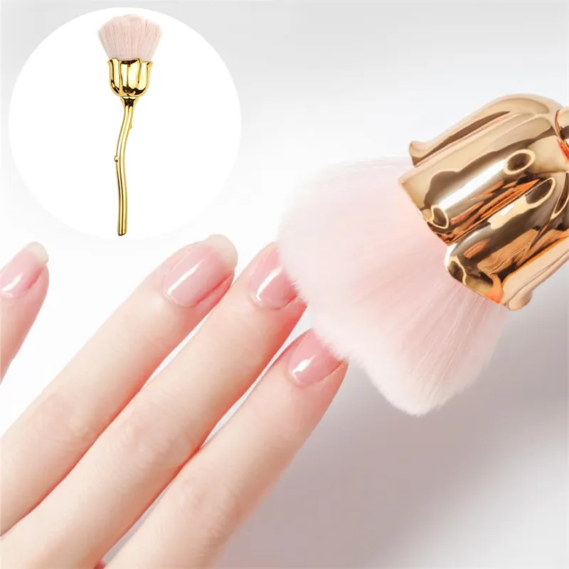 Rose Flower Shape Makeup Brush Round Makeup Loose Powder Brushes Manicure Nail Polishing Dust Removal Brush Beauty Make Up Tools