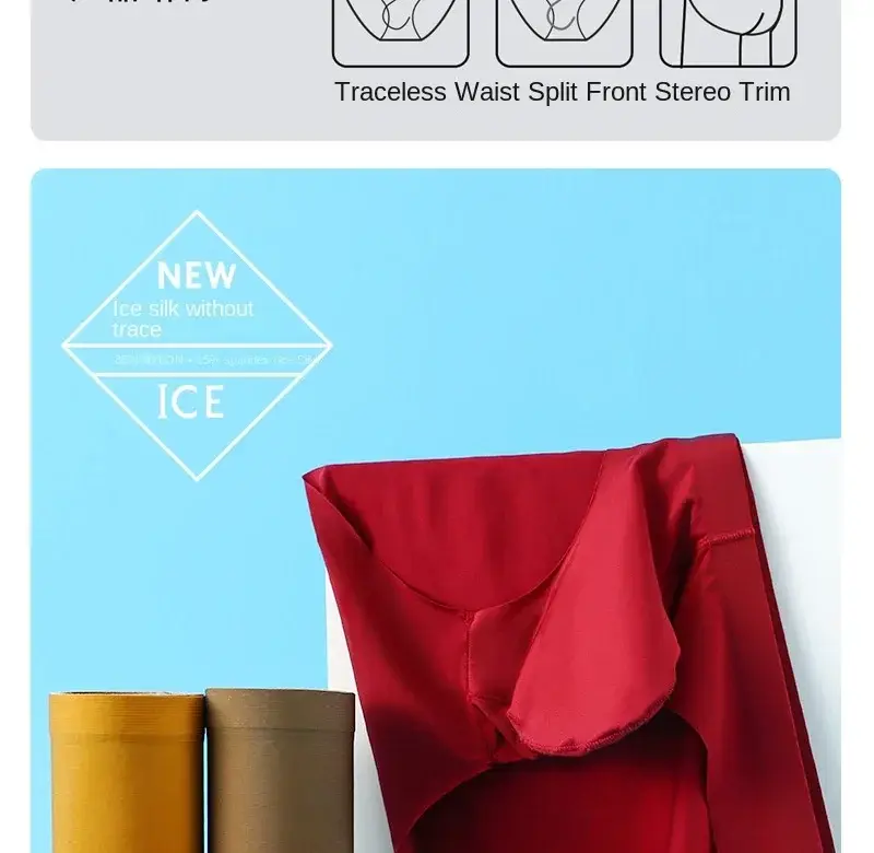 1 Άρθρο Άνοιξη και καλοκαίρι Νέο Ice Silk Εσώρουχα που δεν σημαδεύει ΑΝΔΡΙΚΟ Παντελόνι Τρίγωνο Ξεχωριστό Γρήγορο στέγνωμα Youth Tide Μονόχρωμο
