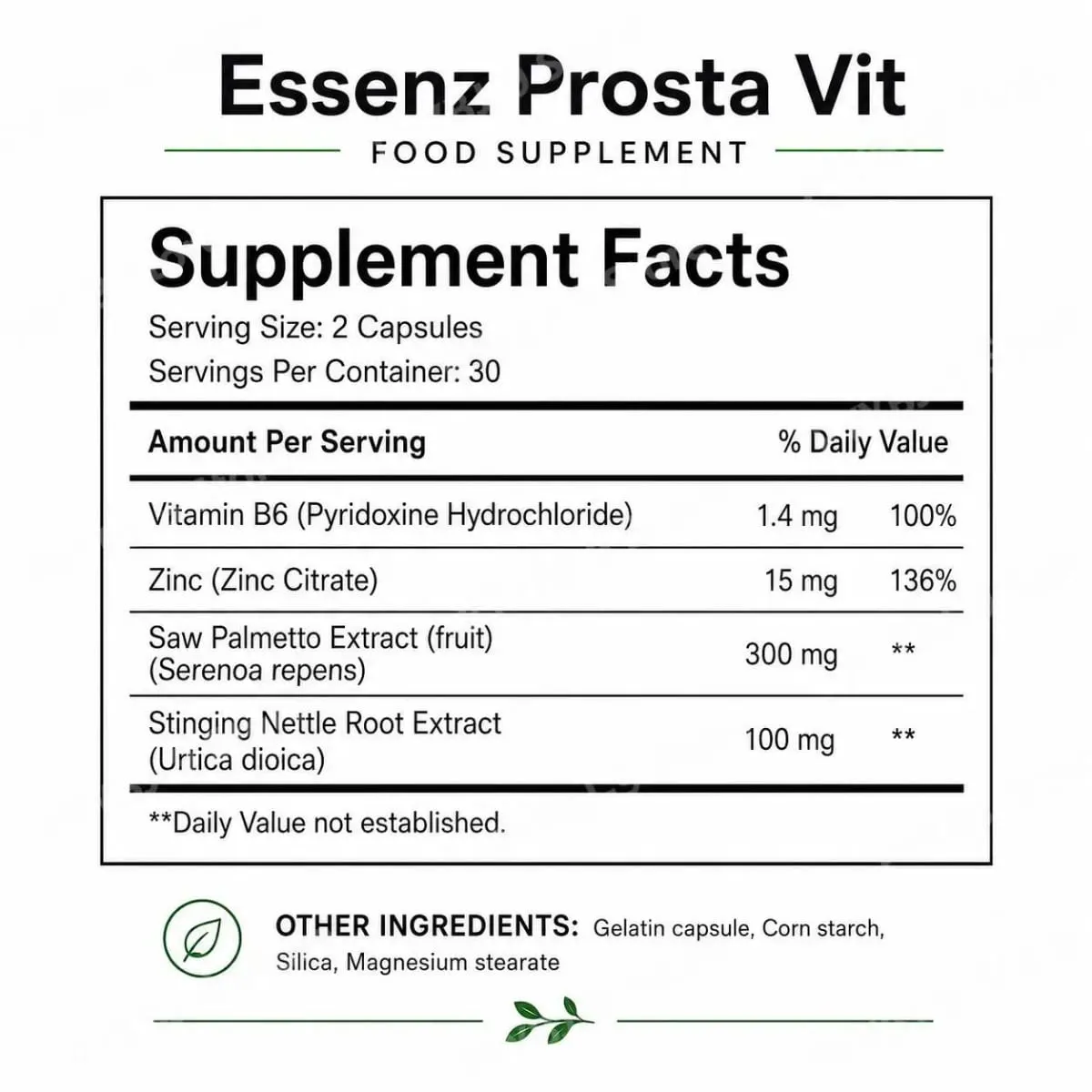 Googeer Prosta Vit Essenz Cápsulas para Homens Suporte à Saúde da Bexiga e do Trato Urinário com Zinco Vitamina B6 Saw Palmetto 60 Contagem